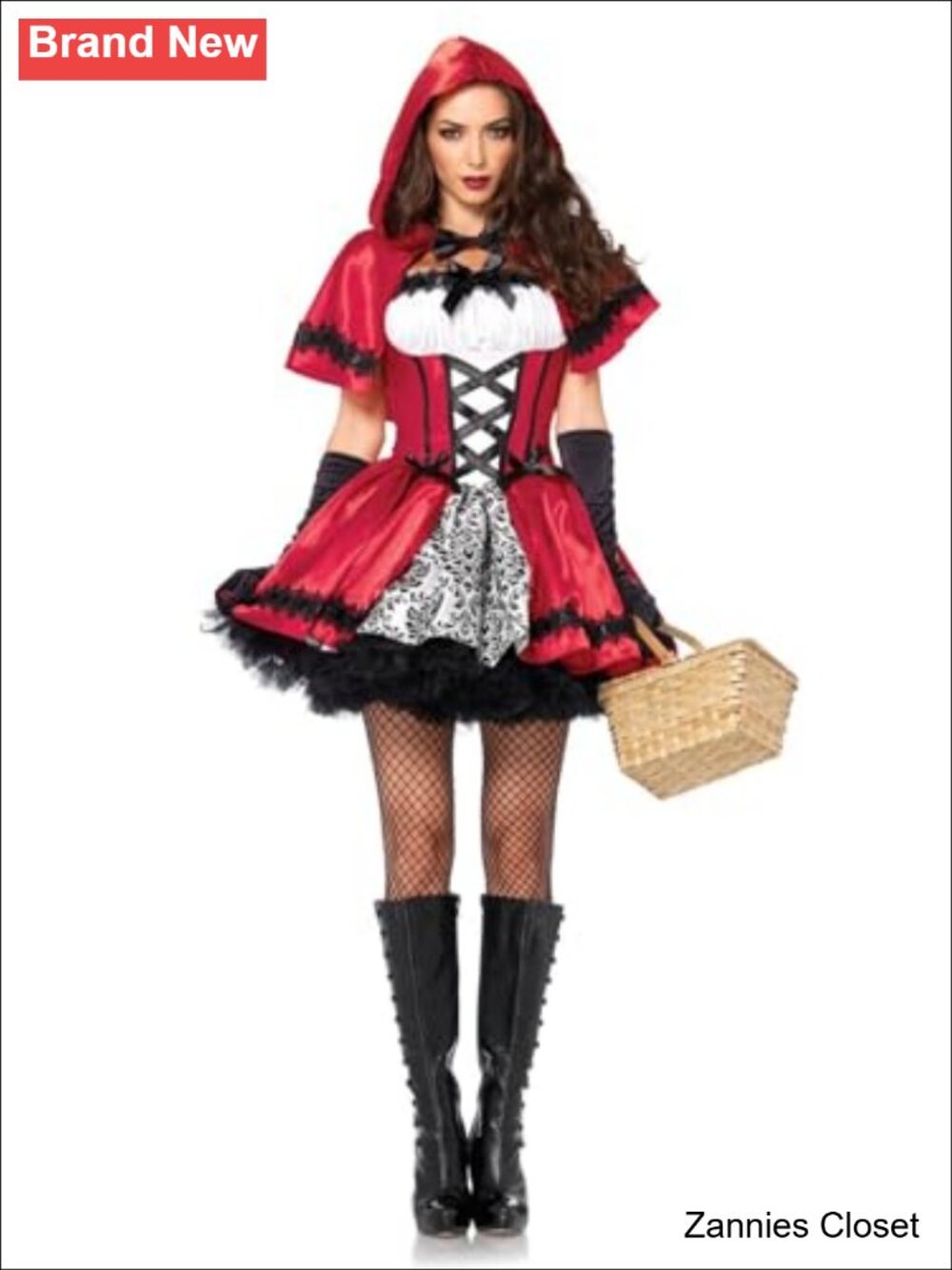 ✨ Leg Avenue Gothic Riding Hood Costume Satin Brocade Dress Hooded Cape
